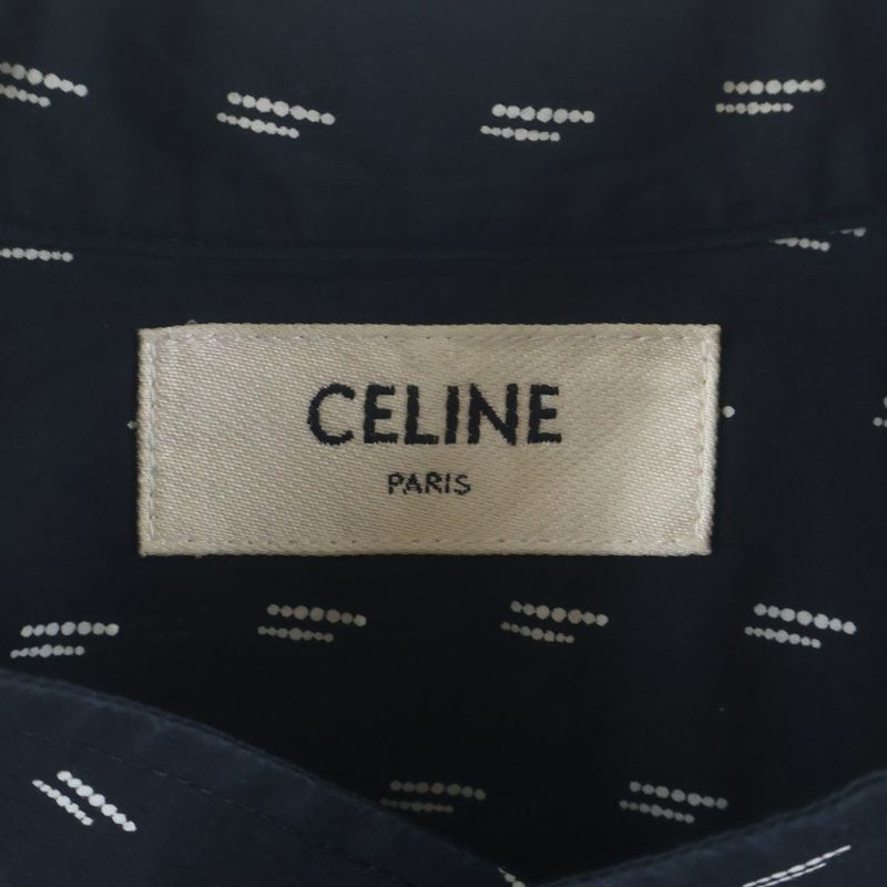 Celine Sorbonne Color Dot Print Long Sleeve Shirt Black