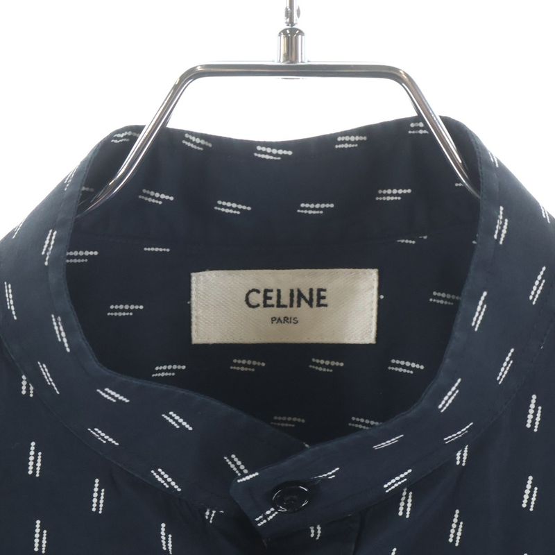 Celine Sorbonne Color Dot Print Long Sleeve Shirt Black