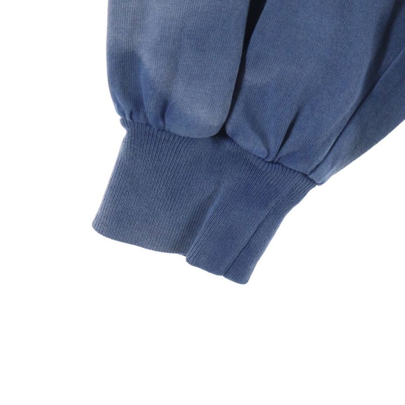 Balenciaga Back Logo Vintage Wash Long Sleeve T-Shirt Blue