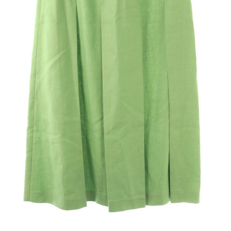 Gucci GG Marmont Chain Printed Skirt Fleece Linen Blend Slit 38 Green CX