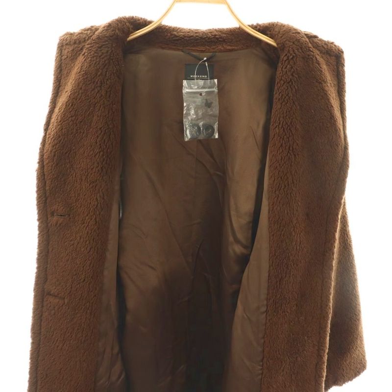 Max Mara Weekend Line Teddy Boa Coat Chesterfield Dark Brown ES