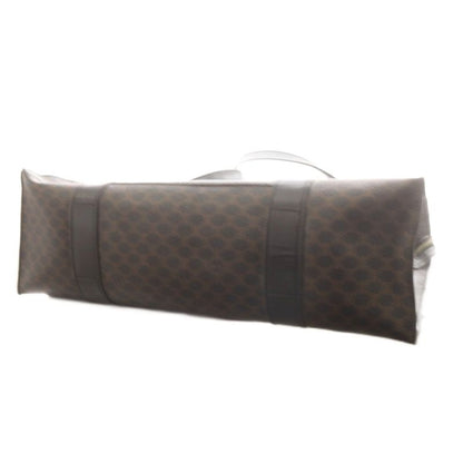 Celine Macadam Pattern Tote Shoulder Bag Leather Brown Black
