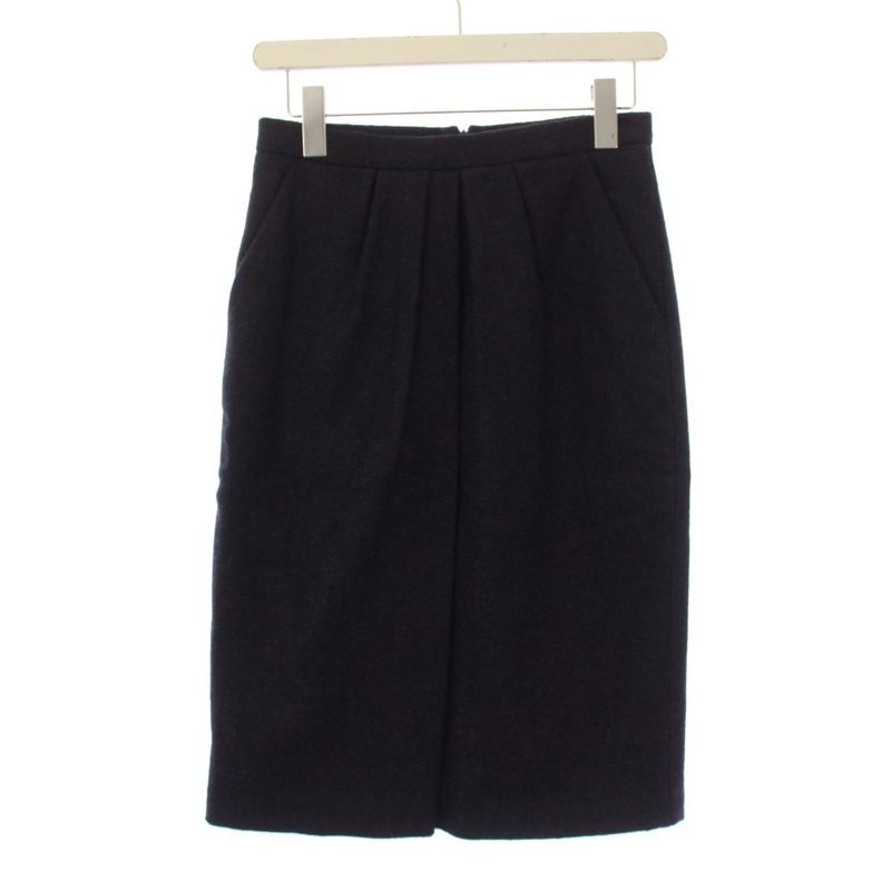 Max Mara Suit Set Top and Bottom Jacket Skirt Knee Length Tight Belt Wool Silk