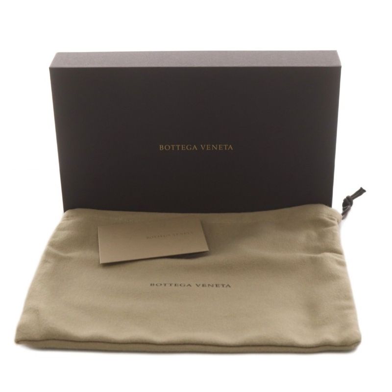 Bottega Veneta Intrecciato Wallet Zip Around Coin Purse Leather Brown