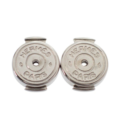 Hermes Cage d'H Cube Earrings Stud Both Ears Metal Blue Silver