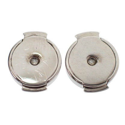 Hermes Cage d'H Cube Earrings Stud Both Ears Metal Blue Silver