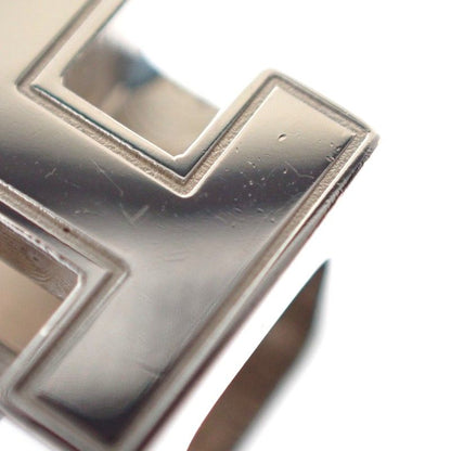 Hermes Cage d'H Cube Earrings Stud Both Ears Metal Blue Silver