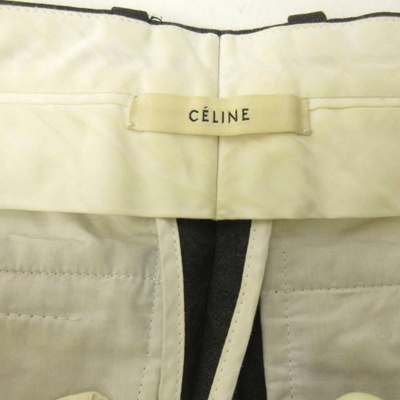 Celine Phoebe Philo Era Pants Trousers Pleated Wool Cashmere Blend 36 Gray