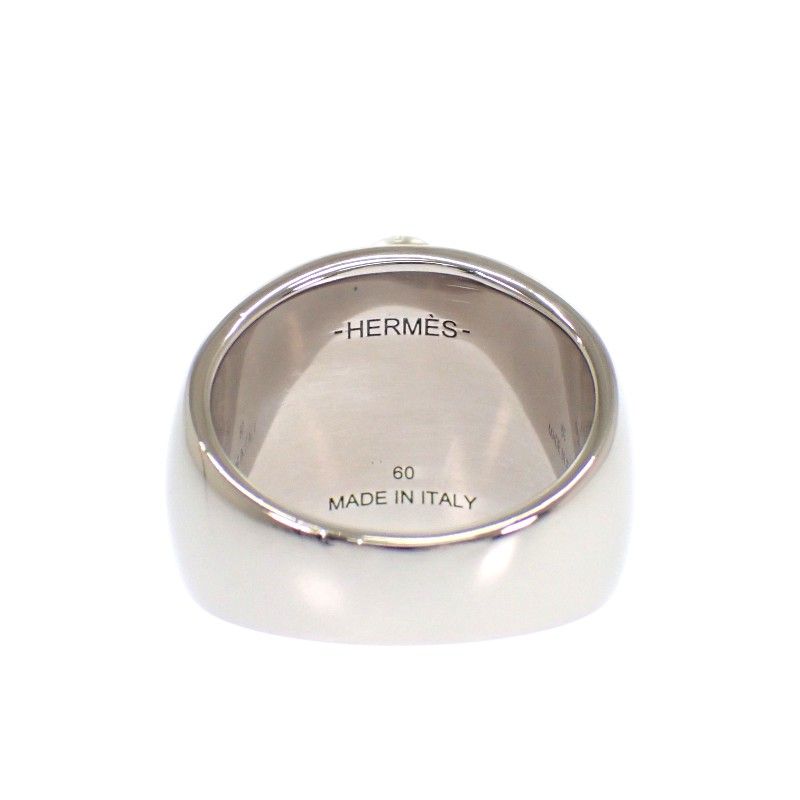 Hermes Cargo Ring Anchor Marine Star Silver