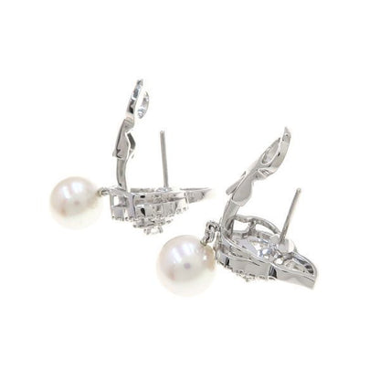 Chanel Camellia Diamond Pearl Earrings
