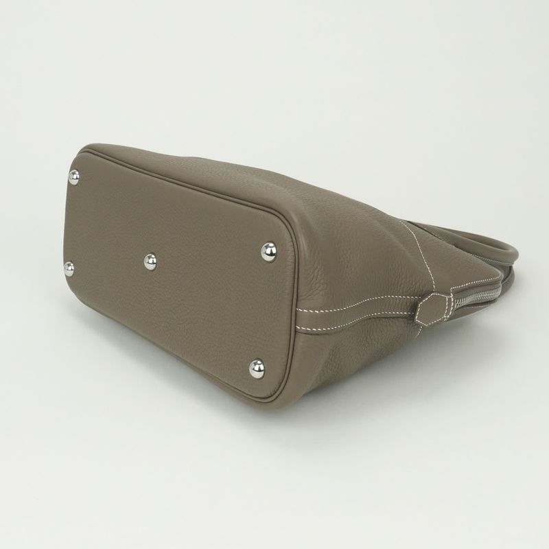 Hermes Bolide 31 Tote Taurillon Clemence Etoupe Gray Silver
