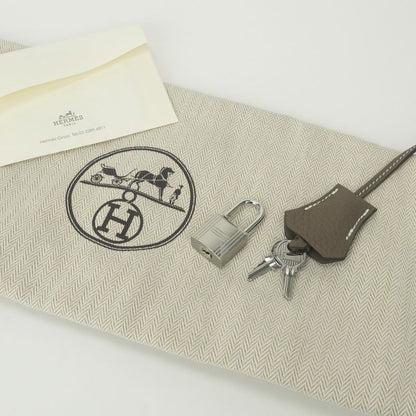 Hermes Bolide 31 Tote Taurillon Clemence Etoupe Gray Silver