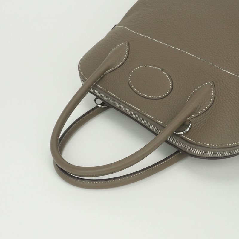 Hermes Bolide 31 Tote Taurillon Clemence Etoupe Gray Silver