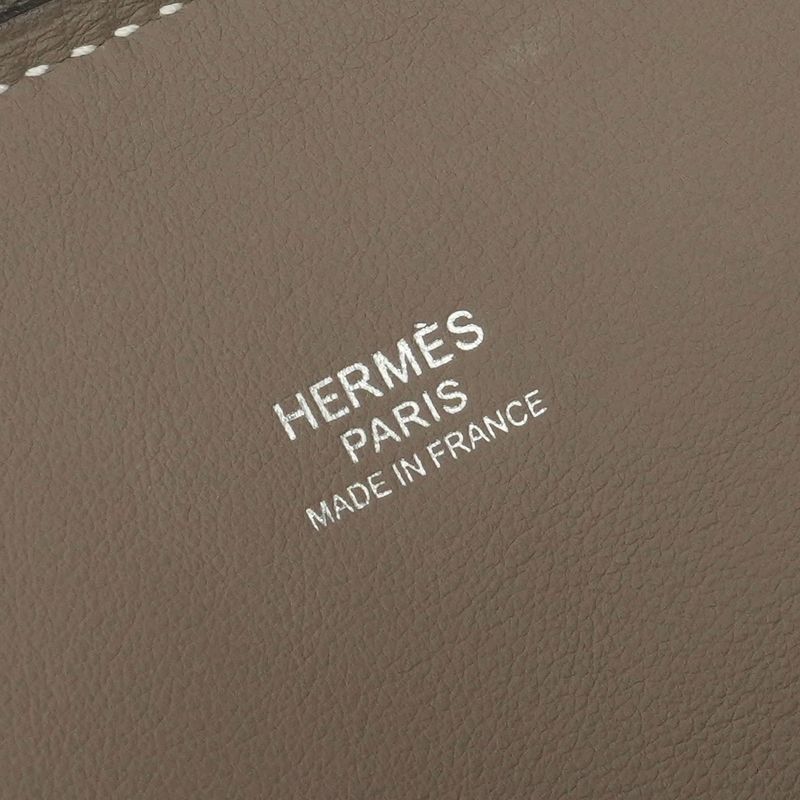 Hermes Bolide 31 Tote Taurillon Clemence Etoupe Gray Silver