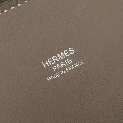 Hermes Bolide 31 Tote Taurillon Clemence Etoupe Gray Silver