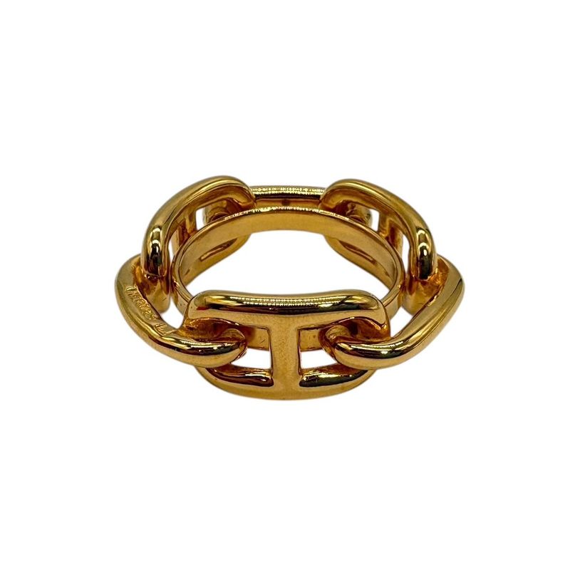 Hermes Scarf Ring 90 Lucade Legato Chaine D'ancre Gold