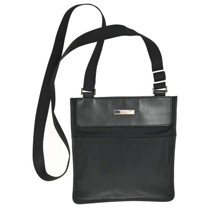 Gucci Shoulder Bag Black Nylon Leather