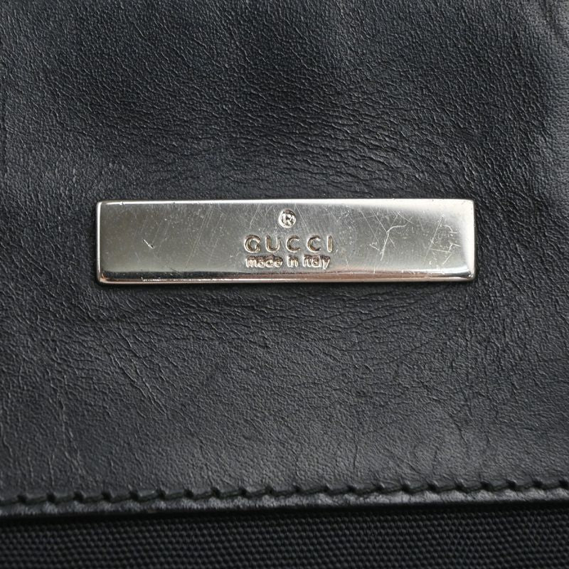 Gucci Shoulder Bag Black Nylon Leather