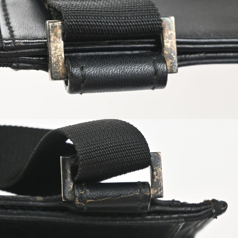 Gucci Shoulder Bag Black Nylon Leather
