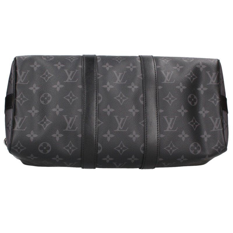 Louis Vuitton Keepall 35 Monogram Eclipse Leather Shoulder Bag 35
