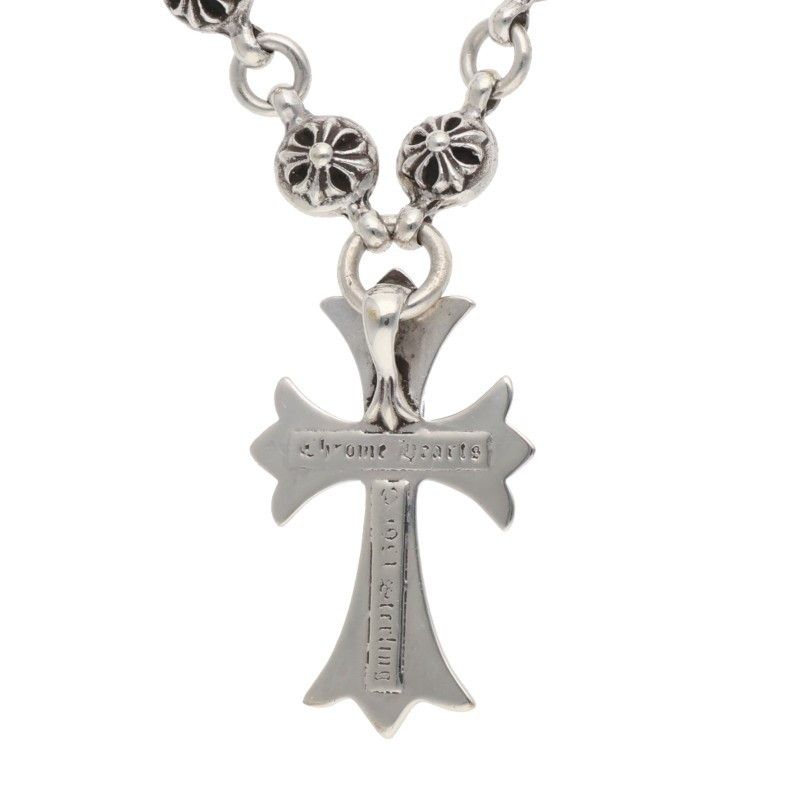 Chrome Hearts 1 Crsbl Chn Sml CH Crs Cross Ball Chain Small CH Silver Necklace