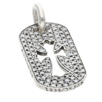Chrome Hearts D Tag Sml CO Crs P D Cutout Cross Dog Tag Aftermarket Pave
