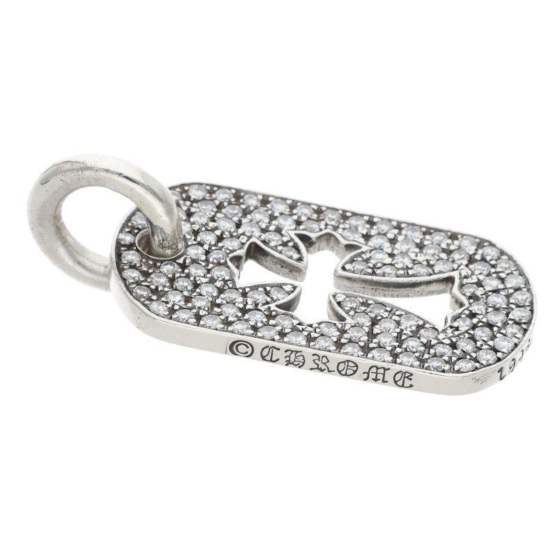 Chrome Hearts D Tag Sml CO Crs P D Cutout Cross Dog Tag Aftermarket Pave