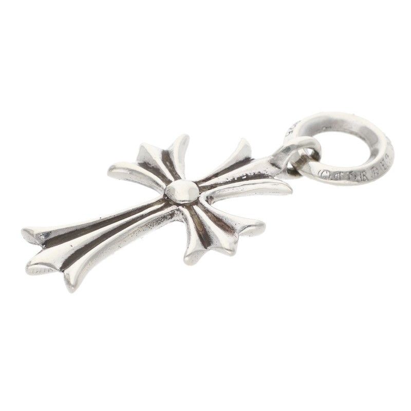 Chrome Hearts Tiny CH Cross Charm Silver Necklace Top