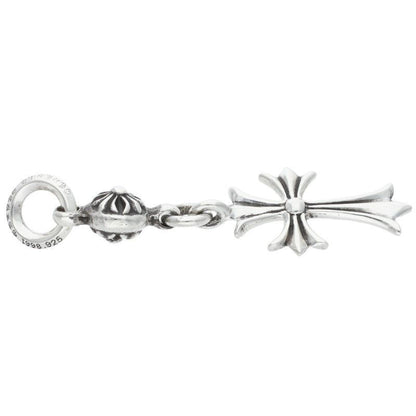 Chrome Hearts Tny CH Crs 1 Ball Tiny Ch Cross Silver Necklace Top