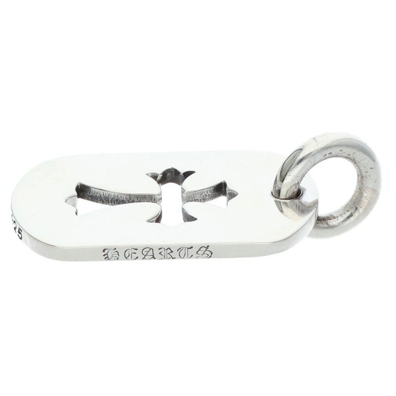 Chrome Hearts D Tag Sml CO Crs Cutout Cross Dog Tag Small Necklace Top