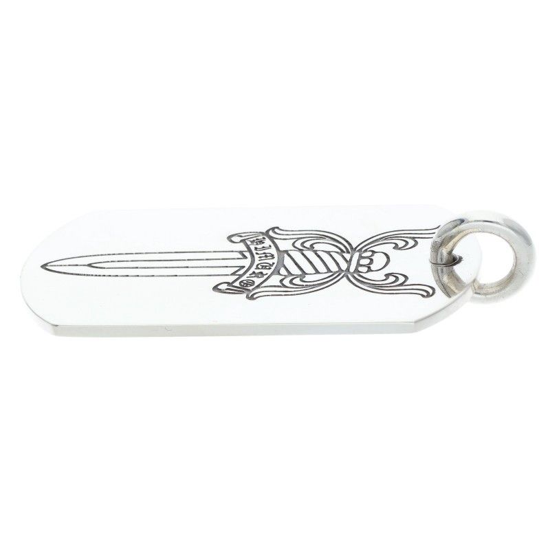 Chrome Hearts Kyosuke Himuro Large Dog Tag Daga Silver Necklace Top