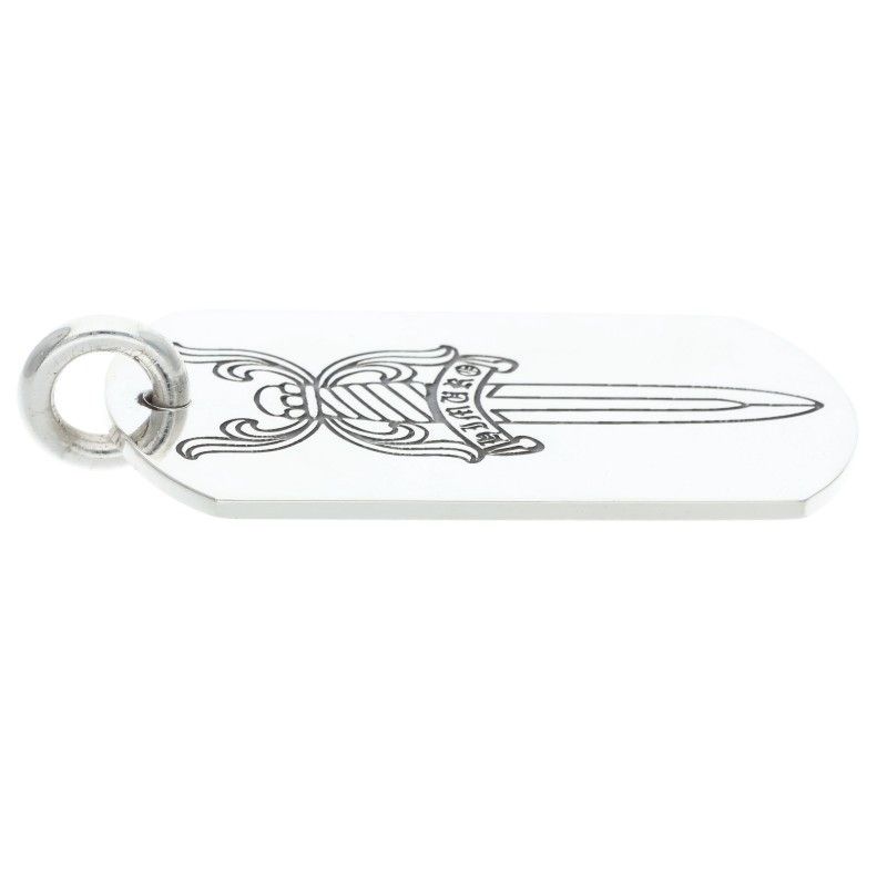 Chrome Hearts Kyosuke Himuro Large Dog Tag Daga Silver Necklace Top