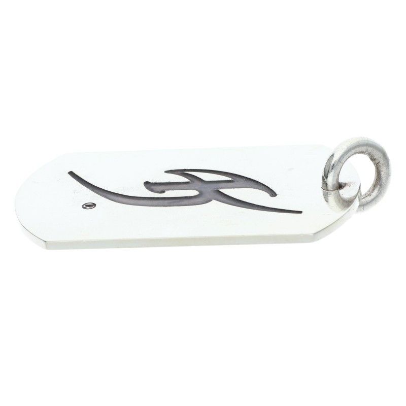 Chrome Hearts Kyosuke Himuro Large Dog Tag Initial Silver Necklace Top