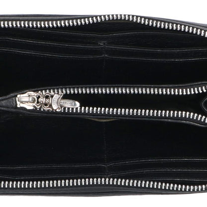 Chrome Hearts Rec Zip Zero Pyramid Stud Corner Round Zip Leather Wallet