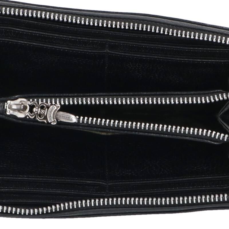 Chrome Hearts RC Zp2 Filigree Plus Decoration Round Zip Leather Wallet