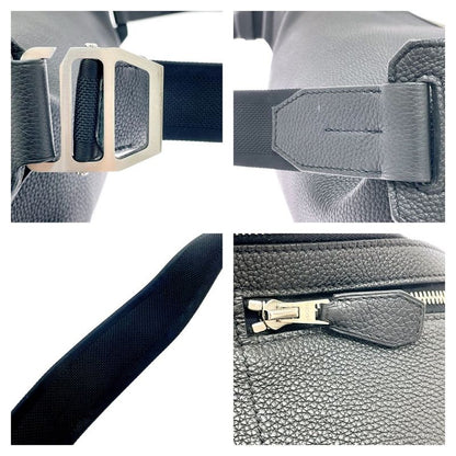 Hermes Color City Slide Cross GM Silver Black Belt Bag