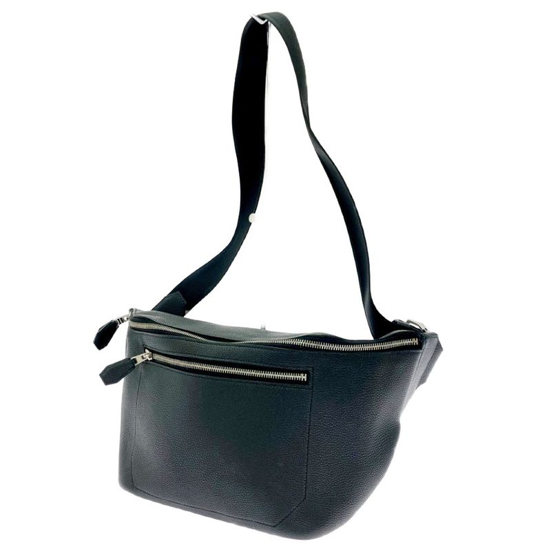 Hermes Color City Slide Cross GM Silver Black Belt Bag