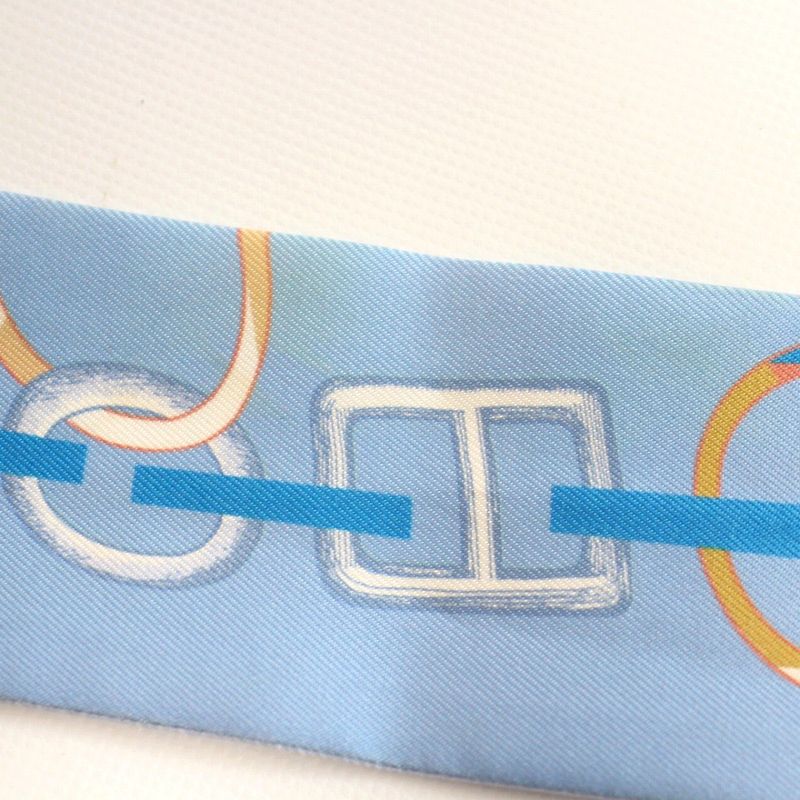 Hermes Twilly Dre Buckle Silk Blue Scarf