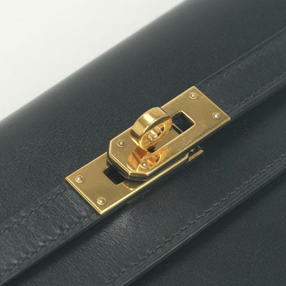 Hermes Kelly Wallet Box Calf Noir Black Gold