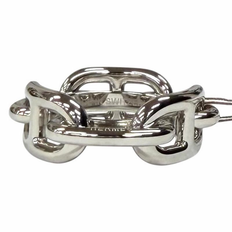 Hermes Scarf Ring 90 Legato Chaine D'ancre Silver