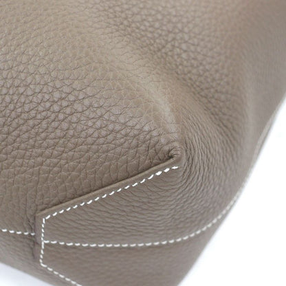 Hermes Double Sens 45 Taurillon Clemence Leather Tote Etoupe Bourg Nuit