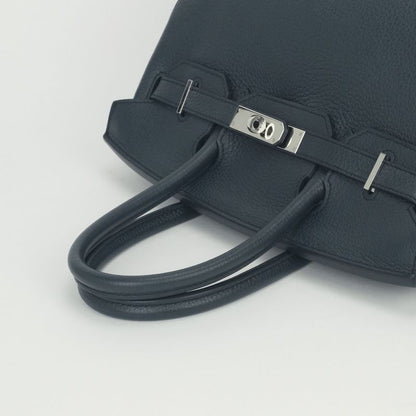 Hermes Birkin 30 Bag Togo Blueindigo Bluenavy Navy Blue Silver Handbag