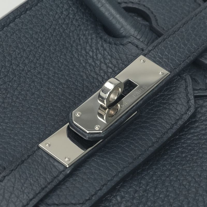 Hermes Birkin 30 Bag Togo Blueindigo Bluenavy Navy Blue Silver Handbag