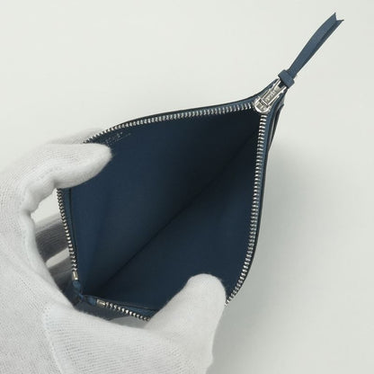 Hermes Dogon GM Duo Wallet Color Azur Blue Silver Pouch Coin Purse
