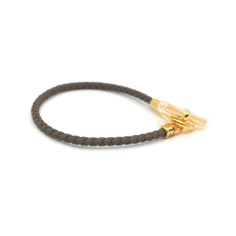 Hermes Bracelet Glenan Etoupe Gray Gold Small