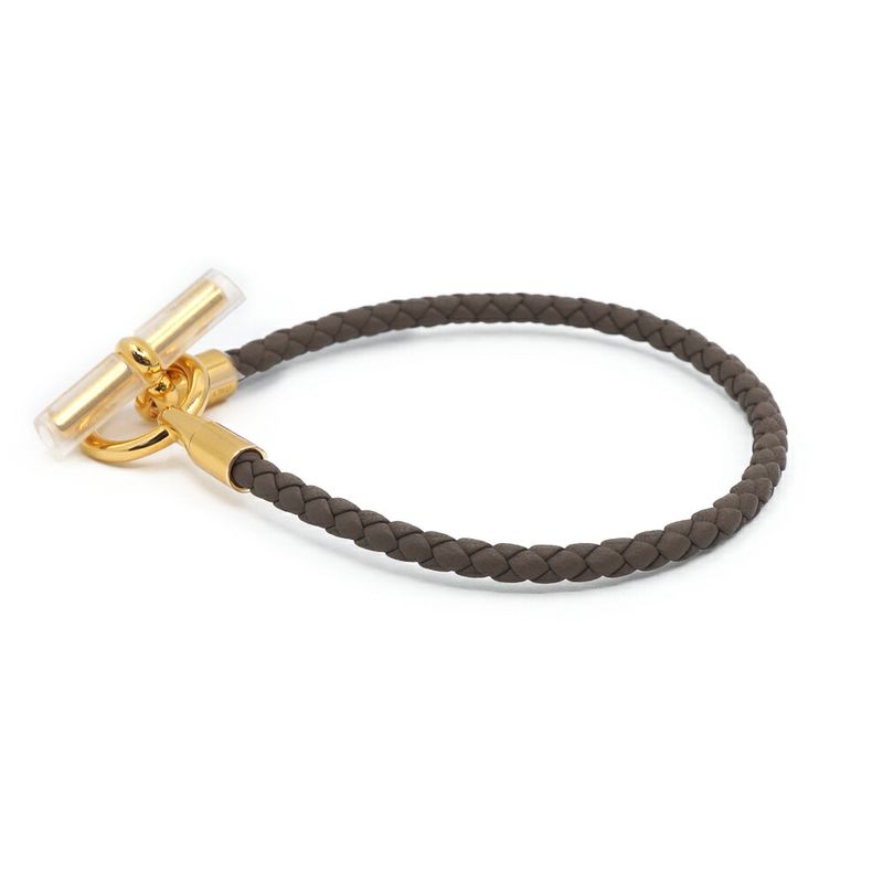 Hermes Bracelet Glenan Etoupe Gray Gold Small