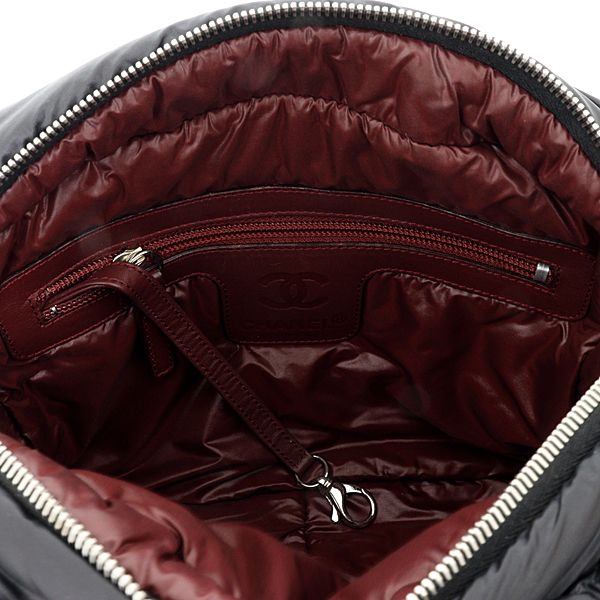 Chanel Coco Cocoon Shoulder Bag Nylon Leather Black