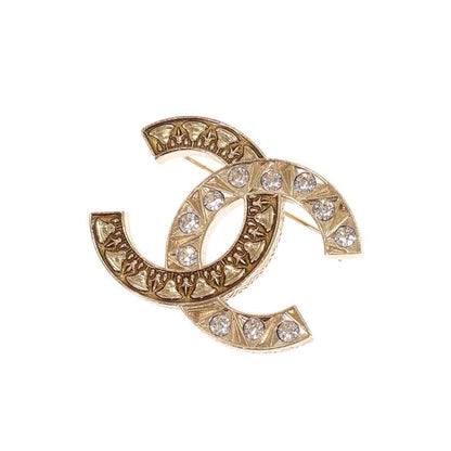 Chanel CC Logo Brooch Metal Gold Antique
