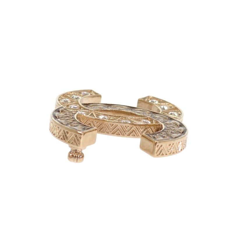 Chanel CC Logo Brooch Metal Gold Antique