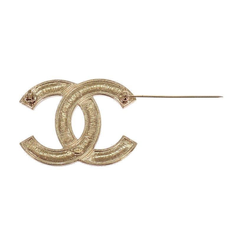 Chanel CC Logo Brooch Metal Gold Antique